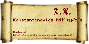 Konstantinovics Mátyás névjegykártya