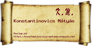 Konstantinovics Mátyás névjegykártya